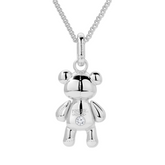 Teddy Silver Bear Necklace